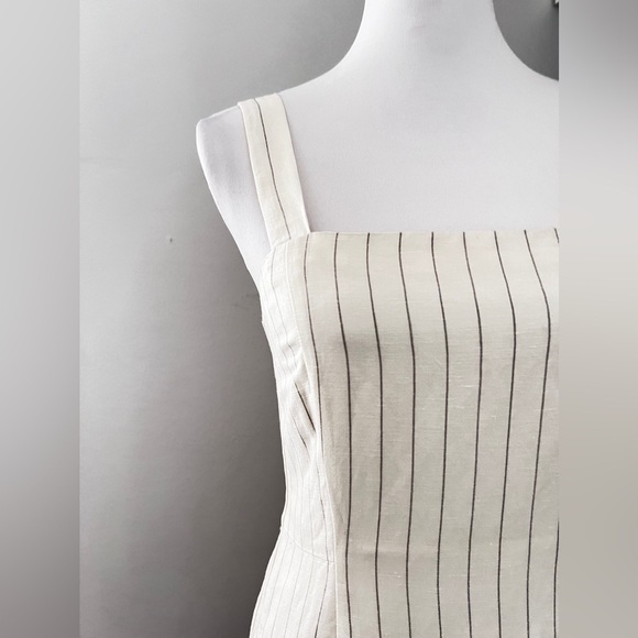 Club Monaco NWT Mini White Striped Linen Dress size 2 - Picture 3 of 15